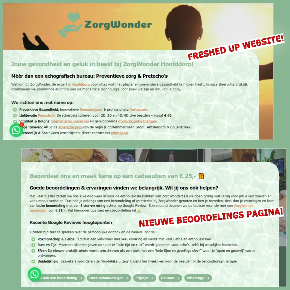 ZorgWonder.nl - freshed up website en nieuwe beoordelingspagina