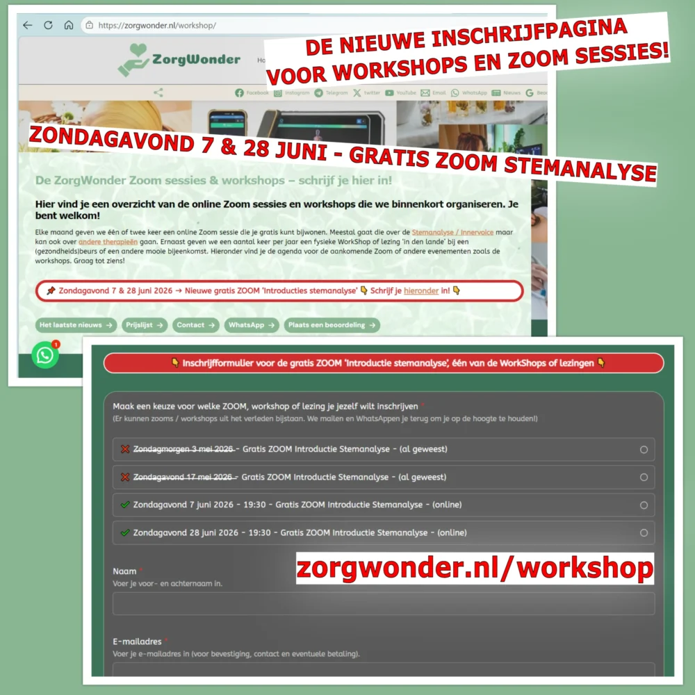 ZorgWonder.nl - Nieuwe inschrijfpagina Zoom